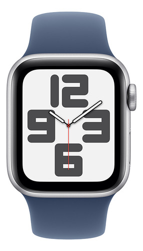 Apple Watch Se Gps 40mm Aluminio Con Correa S/m Color Plata Plata Correa Deportiva Azul Denim Plata