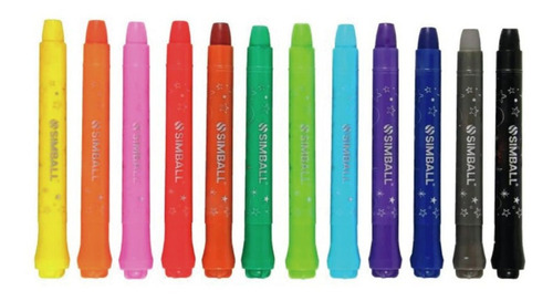 Imagen 3 de 4 de Crayones Gel Acuarelables Simball X 12 No Toxicos