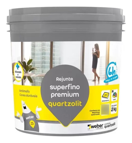 Rejunte Porcelanato Super Fino Pote 2kg Bege Quartzolit