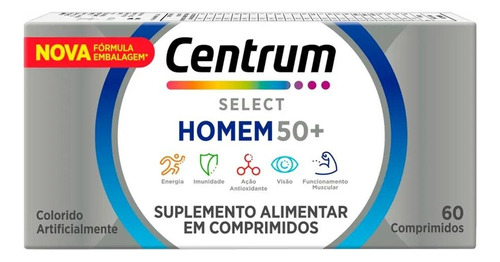 Suplemento Alimentar Centrum Select Homem 50+ 60 Comprimidos