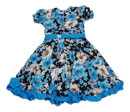 Vestidos Niña Huasa / Chinita Talla 2 4 6 8 - Azul