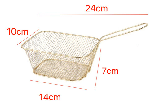X3 Mini Cesta Para Servir Papas Frita Dorado Canasto 14x10x7
