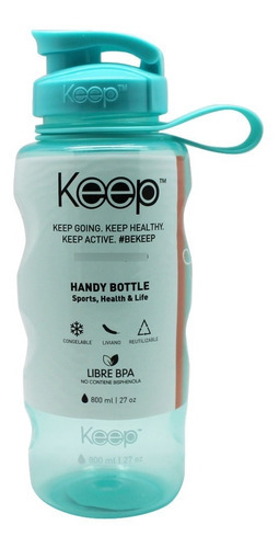 Botella De Agua Deportiva Colores 800ml Keep Colores