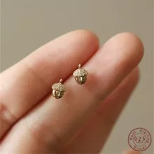 Aros De Fruta De Pino De Roble Para Mujer, Aretes De Plata D