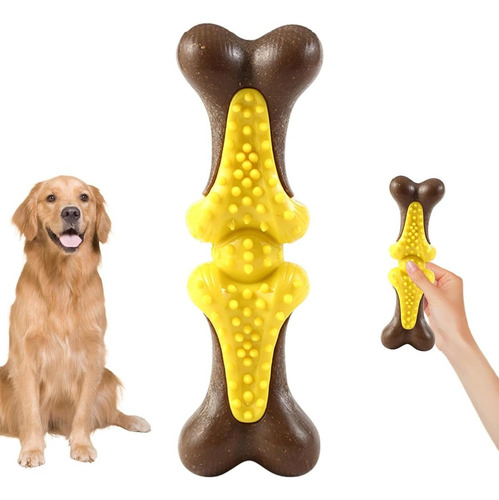 Brinquedo Pet Mordedor Cachorro Ossinho Cravo Imedit Cor Amarelo