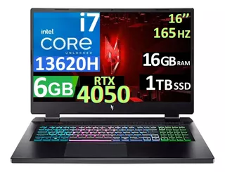 Acer Nitro 16 165hz Ci7-13va 16gb Ddr5, 1tb Ssd Rtx4050 6gb