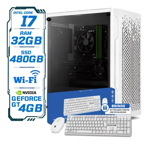 Pc Cpu I7, Ram 32gb + Ssd 480gb + Placa De Video 4gb