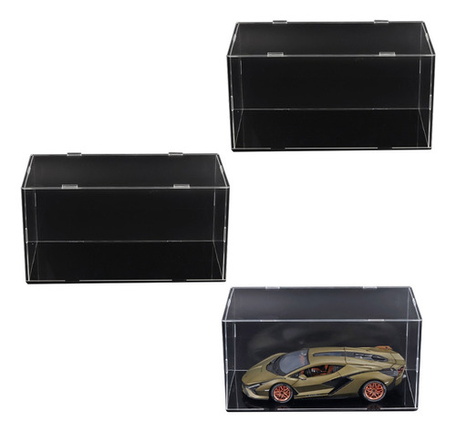 2pcs Vitrina Metálica Para Maquetas Coches En Miniatura 1/18