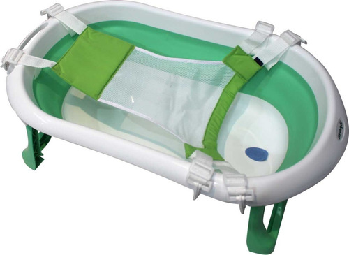 Imagen 3 de 10 de Bañera Para Bebe Love Plegable Patas Manijas Y Tapón + Red