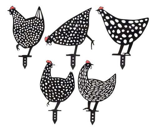 Black Rooster Stakes, 5 Peças De Acrílico Oco, Estilo Variad
