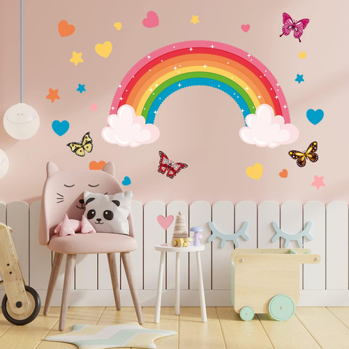Brillo En El Oscuro Y Grande Rainbow Wall Docal