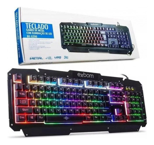 Teclado Gamer Em Alumínio Com Led Rgb Para Gamers Semi-mêca.