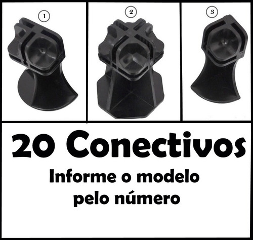 Conectivo Pé 03 Modelos Balcão De Vidro E Aramado 20 Un