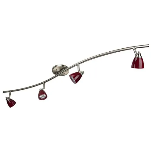 Luz De Riel Ajustable De 4 Luces, Acabado De Acero Cepi...