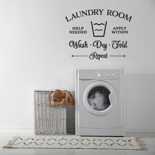 Imagen 1 de 3 de Vinilos Decorativos Laundry Room Lavadero Lavado Frase