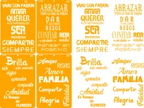 Comprar Stencil Palabras Y Frases 4 Plantillas De 20x30 Decostencils