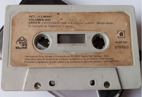 Inti-illimani Vol. 2 Cassette Musical Original Sin Carátula