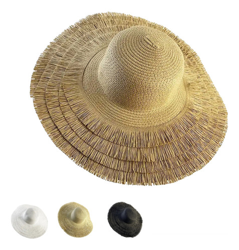 Sombreros De Sol De Ala Ancha, Sombrero De Paja Tejido De Ra