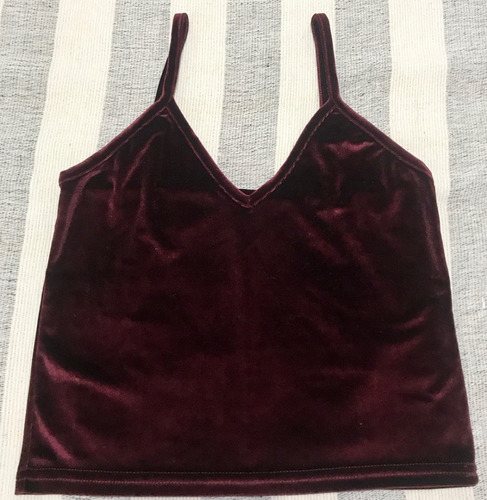 Top De Plush Terciopelo Zara Talle M