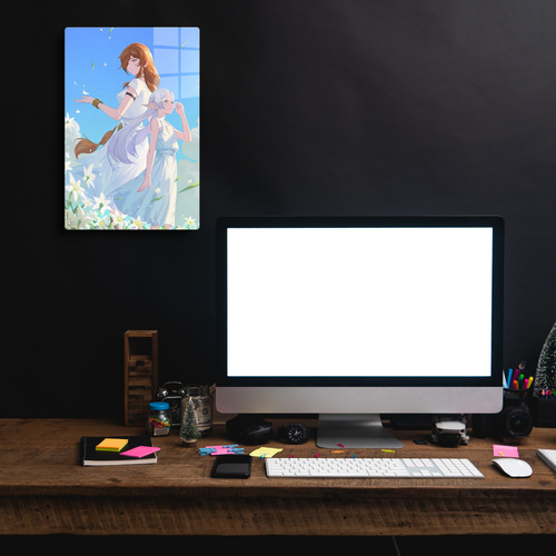 Poster Frieren Y Maestra En Metal + Soporte Magnetic 20x30