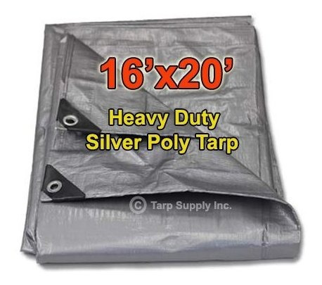 16' X 20' Heavy Duty De Poli Tarp, 14 Por 14 Armadura 10 Mil