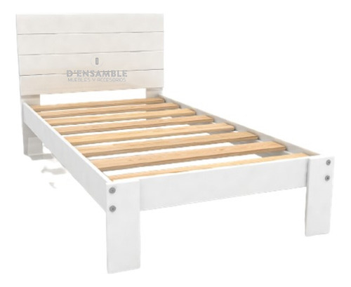 Cama Individual De Madera Desarmable Color Blanco