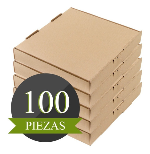 100 Cajas Para Pizza Biodegradable 41x41x5cms Carton Microco