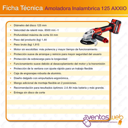 Imagen 9 de 10 de Combo Brushless Taladro Perctuor Atorn + Amoladora 125mm
