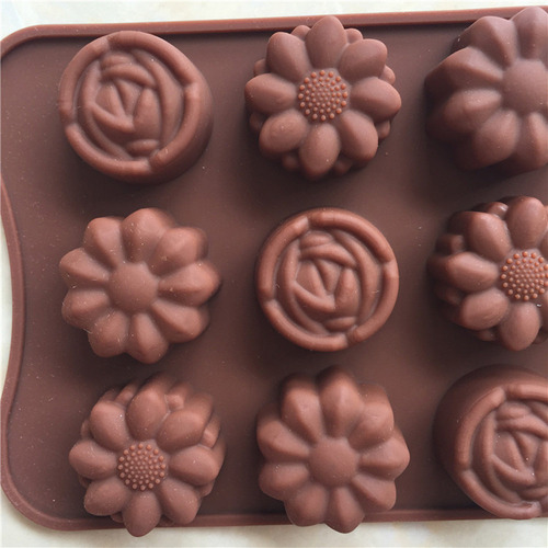 Molde Para Tartas Con Forma De Cavidad, Flor, Rosa, Chocolat