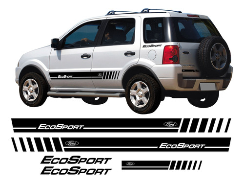 Kit Adesivos Faixas Lateral Ecosport Personalizado Tuning 