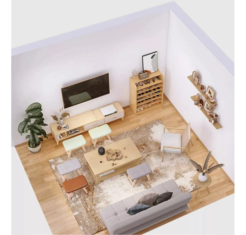Rack Mueble Tv Ancho Extendible 180-258cm Moderno Minimalist Marrón