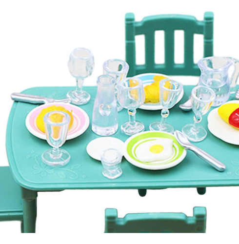 2025 Juego De Comedor For Casa De Muñecas 1/12, Juego De