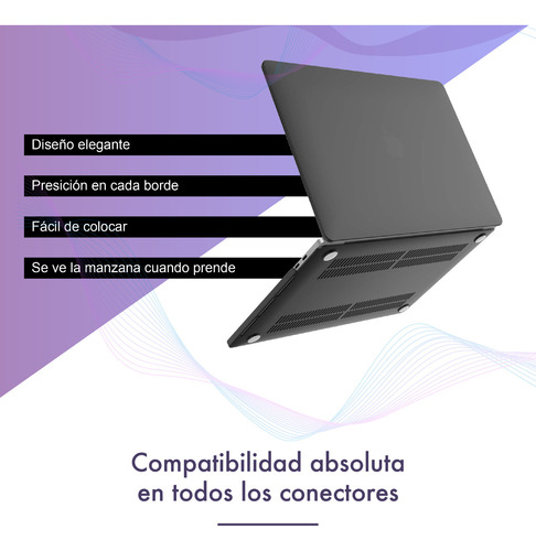 Protector Negro Compatible Macbook Air 13.6 M2 A2681 - 2022