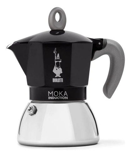 Moka Inducción Negra Bialetti 2 Tazas