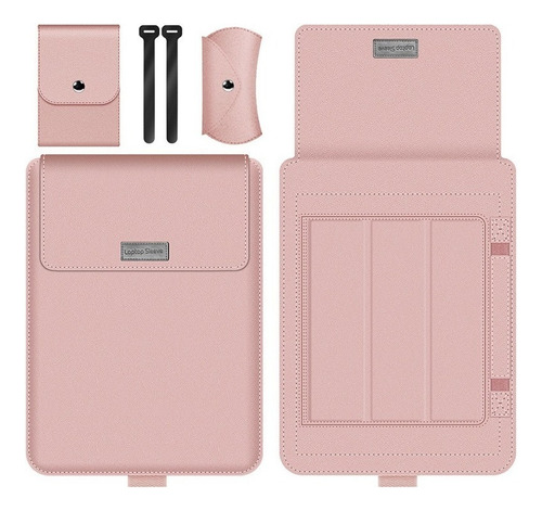 Funda Ordenador Portátil Protectora De Cuero Pu Bolsa Laptop Color Pink-15/15.6