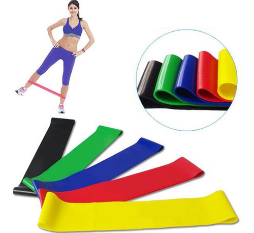Imagen 1 de 6 de Set De 5 Bandas Elásticas De Entrenamiento 5 Intensidades