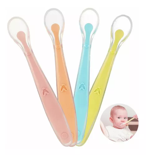Cuchara De Silicona Para Bebés De 0 A 3 Años, 4 Colores