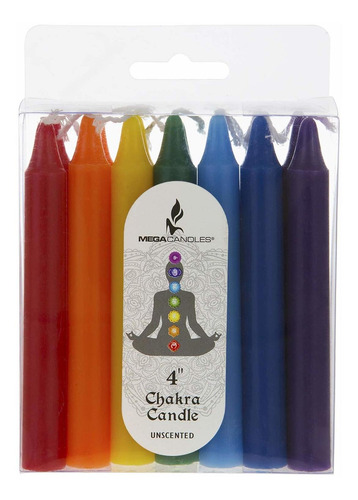 14 Velas Cónicas Rectas De Chakra Sin Perfume  Velas D...