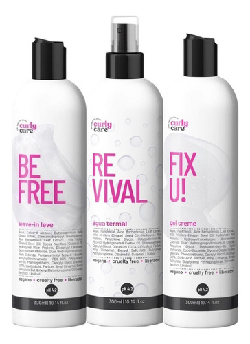 Kit Curly Care Be Free, Revival E Fix U Gel Creme