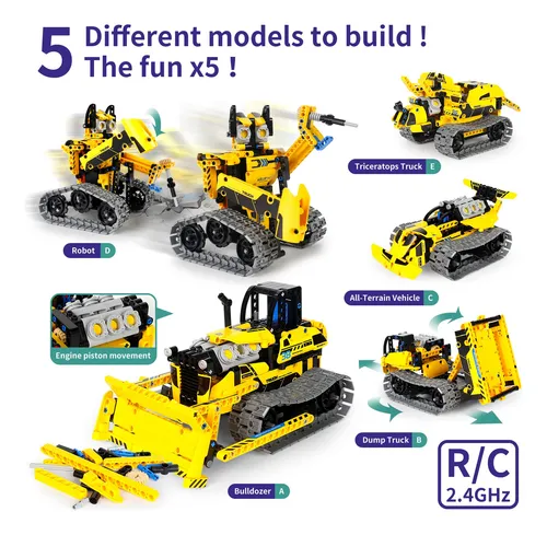 Lecpop Kit De Construcción De Robot 5 En 1 452 Piezas De Personaje Color