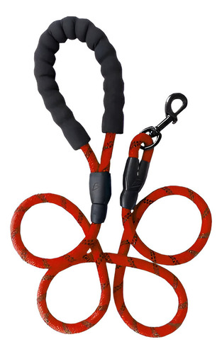 Correa Nylon Mascotas Reflectante 1.5 Metros Asas Doble Color Rojo