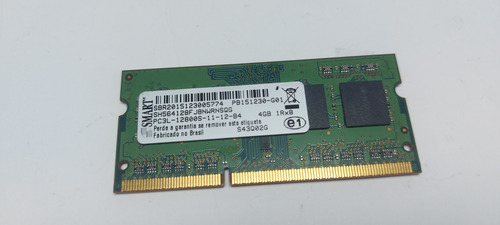 Memoria 4gb Ddr3l 1rx8 Notebook Pc3l-12800s 1600mhz Smart (Usado)