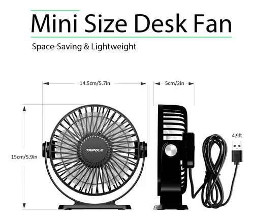 Ventilador De Escritorio De Tres Polos, Pequeño, Portátil, A