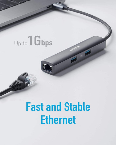 Adaptador Anker Usb-c - 3 Port Usb 3.0 + Hdmi + Red - Pc/mac