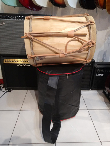 Imagen 6 de 12 de Bombo Criollo Mediano 40x51cm C/palillos Y Funda Santiagueño