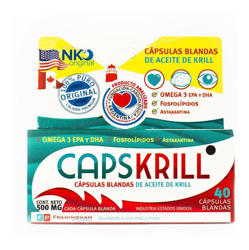 Suplemento Dietario Capskrill Omega 3 X 40 Cápsulas