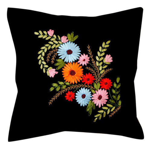 Kit De Fundas De Almohada Bordadas Con Diseño Floral Bouquet