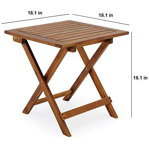 Mesa Auxiliar Adirondack De Madera De Acacia De 18x18 P...