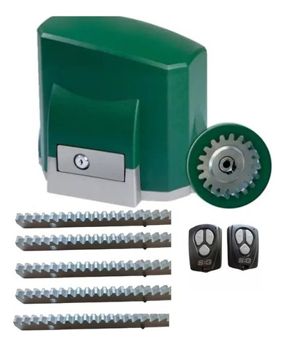 Kit Motor Portón Corredizo 400 Kg 5 M Cremallera Acero 