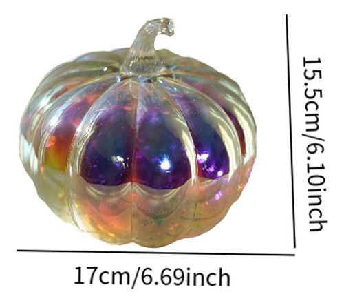 Lámpara De Calabaza De Cristal Con Temporizador, Adorno De